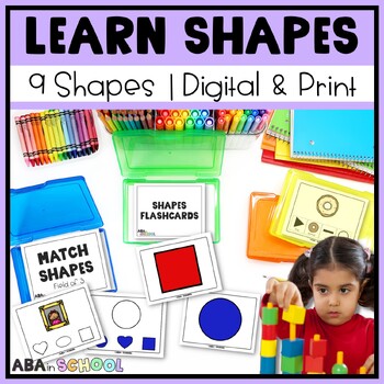 Preview of Learning 2D Shapes for Math Centers - Shapes Worksheets - Preschool & SpEd