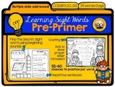 Learning Sight Words: PRE-PRIMER Packet with 78 packed pages