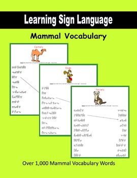 Preview of Learning Sign Language - Mammal Vocabulary (Science)