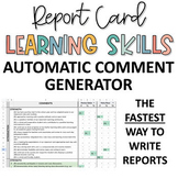 Learning Skills Comment Creator | Editable Report Card Comments Ontario