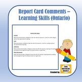 Learning Skills & Next Step Comments for Progress Reports 