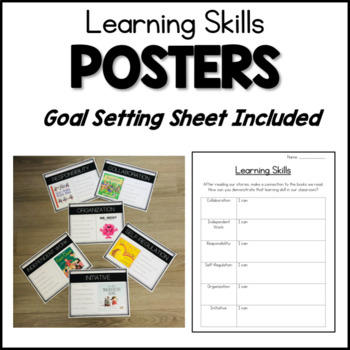 Preview of Learning Skills Posters and Goal Setting Sheet