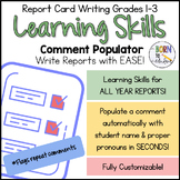 Learning Skills Report Card Comment Generator - EDITABLE 