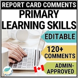 Ontario Report Card Comments LEARNING SKILLS - Grade 1,2,3