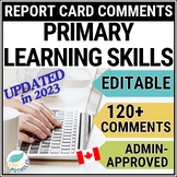 Ontario Report Card Comments Grade 1 2 3 Primary LEARNING 
