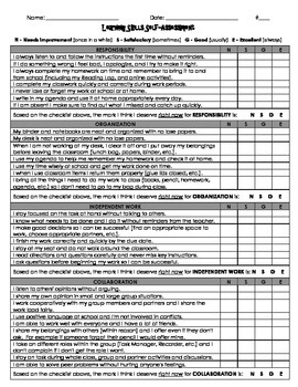 Learning Skills Self Assessment Checklist and Goal Setting 