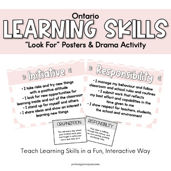 Preview of Learning Skills & Work Habits "Look Fors" Posters & Drama Activity | Ontario