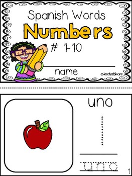 learning spanish number words interactive mini reader printable book