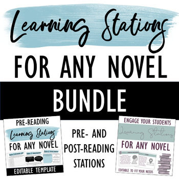 Preview of Learning Stations for ANY Novel BUNDLE: Pre- & Post-Reading Activities