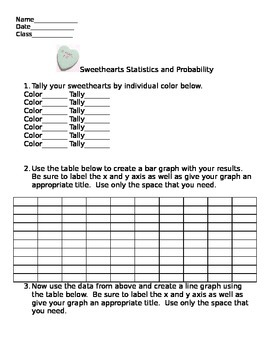 Preview of Learning Statistics and Probability using Sweethearts Candy