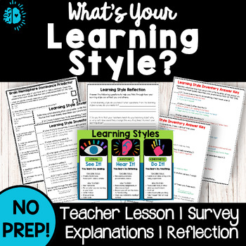 Preview of Learning Style Inventory | Get to Know You Quiz Test | Back to School