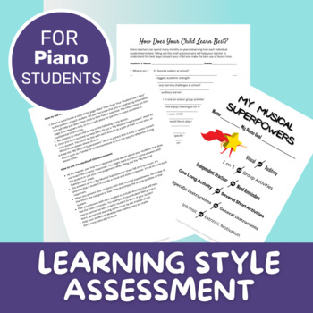 Preview of Learning Style Inventory for Piano Students