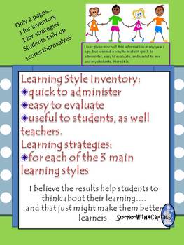 Preview of Learning Style Inventory with Learning Strategies for Each Style