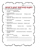 Learning Style Survey {Freebie}!