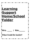 Learning Support Home to School Folder/Binder Cover