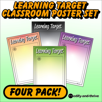 Preview of Learning Target Classroom Poster -24 X 36 - Four Pack