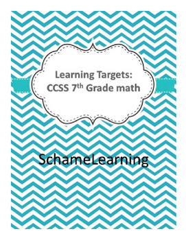 Preview of Learning Targets Common Core Math 7