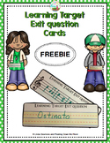 Learning Target Exit Question Card- music