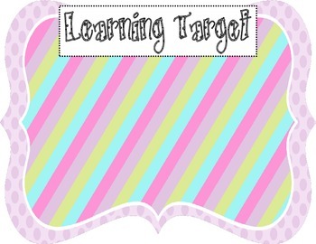 Preview of Learning Target Poster (purple dot rainbow stripe)