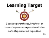 Learning Targets 5th grade CCSS - Math