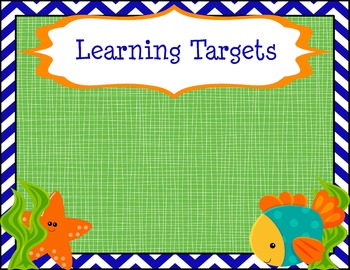 Preview of Learning Targets Poster - Fish Theme