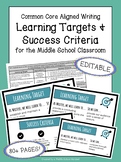 Learning Targets & Success Criteria | Middle School Writin