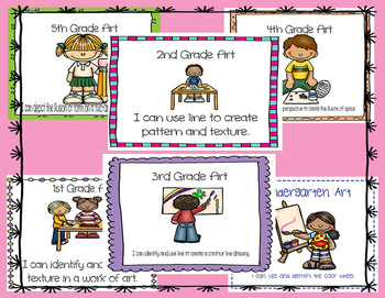 Preview of Learning Targets for Elementary Art- (K-5) Bundle