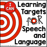 Learning Targets for Speech & Language Therapy | I CAN statements