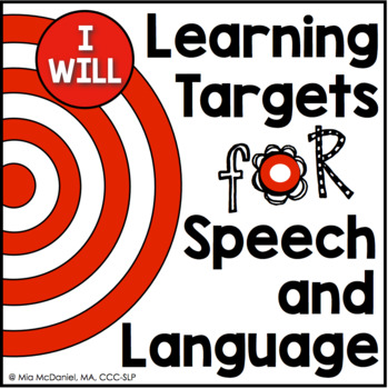 Preview of Learning Targets for Speech & Language Therapy | I WILL statements