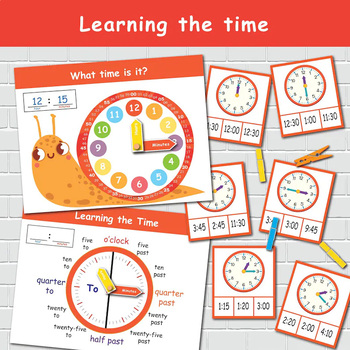 Preview of Learning Time Printable Clock, Telling Time Learning Activities