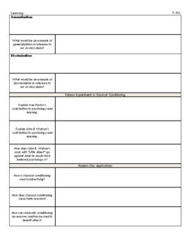 Learning Unit Skeleton Notes Guide- AP Psych by AP Psychology Resources