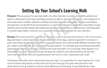 Preview of Learning Walk--PD Planning Resources (Customizable for School Branding)