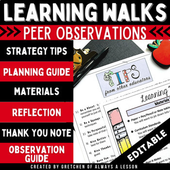Preview of Learning Walks: Effective Peer Observations - Professional Development EDITABLE