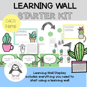 Preview of Learning Wall Starter Kit Cacti Theme