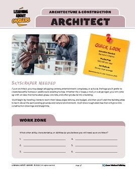 Preview of Learning about Careers: Architecture & Construction