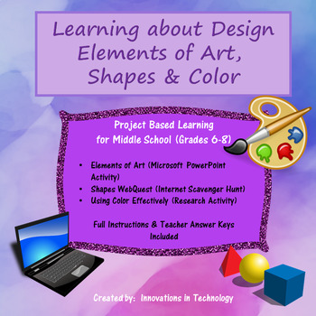 Preview of Learning about Design - Elements of Art, Shapes & Colors | Distance Learning