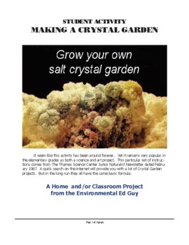 Preview of Learning about crystals by growing a salt crystal garden.