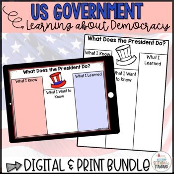 Preview of 3 Branches of Government & Democracy Print & Digital Unit Bundle