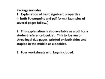 Preview of Learning and Using Algebraic Properties