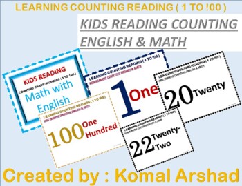 Preview of Learning counting reading ( 1 to 100). Kids reading Math & English