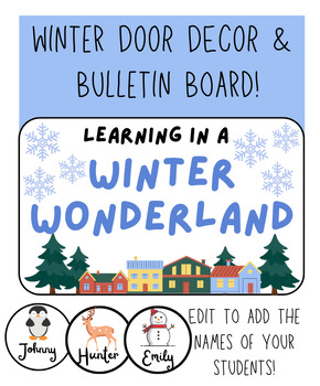 Preview of Learning in a Winter Wonderland| Winter Bulletin Board- EDITABLE