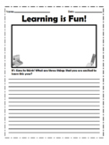 Learning is Fun! Back to School Writing Prompt for 3rd Grade