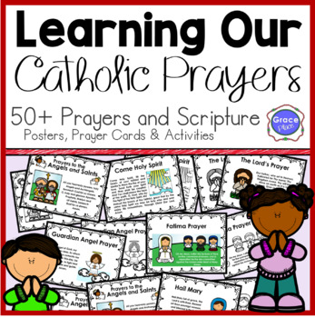 Preview of Learning our Catholic Prayers - Posters, Cards and Activities