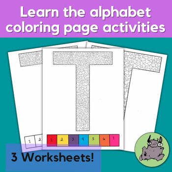 Alphabet T For Vocabulary Reading Lesson Kids Coloring Set