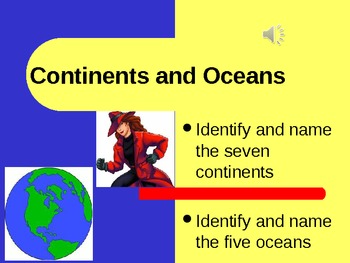 Preview of Learning the Continents and Oceans Powerpoint