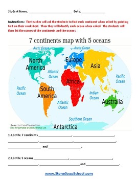 K - World Geography, Learning Continents for Traditional Students