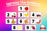Learning the Numbers Flashcards for Kids and Colorful Prin
