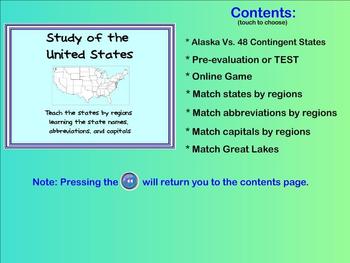 Preview of Learn the States - state names, capitals, abbreviations (Smartboard activities)