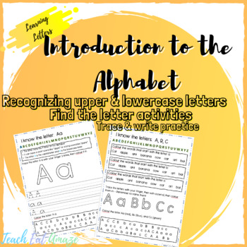 Preview of Letter Learning Alphabet Activity Pack | Trace & Write | Find & colour |