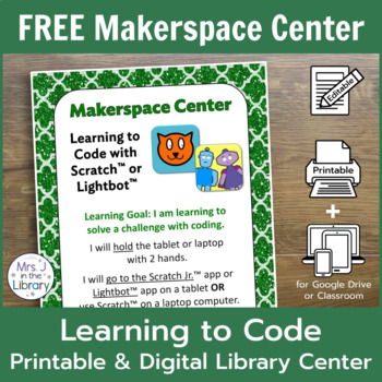 Preview of Learning to Code Makerspace or Library Center